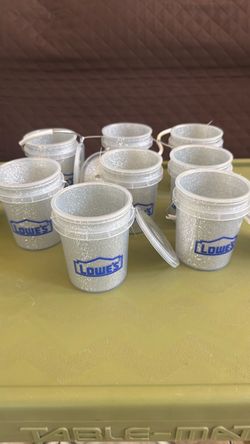 Lowe’s mini silver glitter buckets