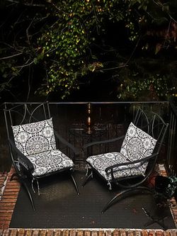 Black Wrought Iron Patio Chair Set