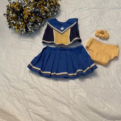 American Girl doll - cheerleader outfit with pom-poms