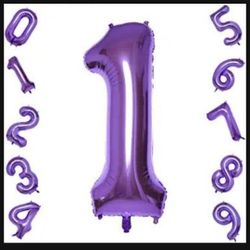 PURPLE MYLAR NUMBER 34:Balloons $ 9 EACH 