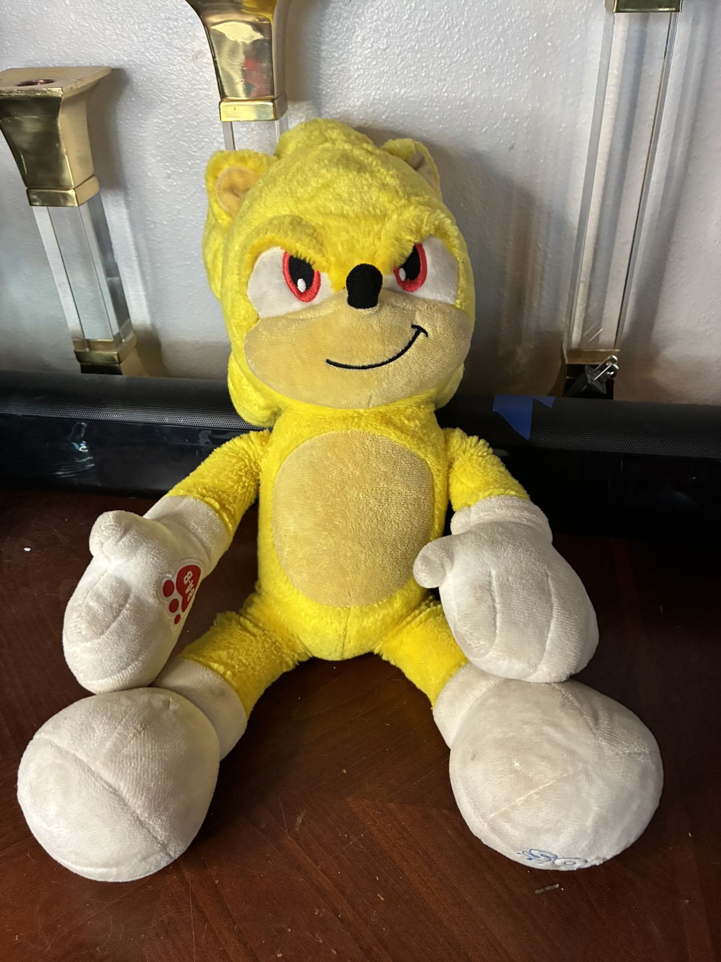 RARE Sonic The Hedgehog 2 Build A Bear Super Sonic Yellow Plush Stuffed