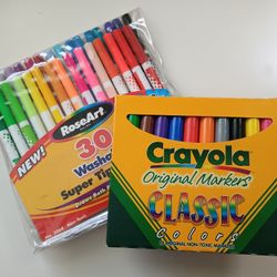 Lot Of Crayola And RoseArt Markers 