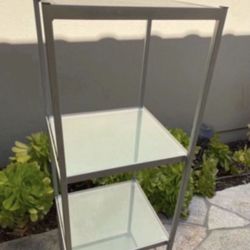 48 Inch Frosted Glass 3 Tier Shelving $180