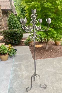 Handcrafted wrought iron candelabra