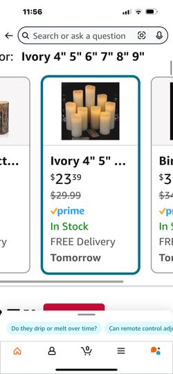 Vinkor Flameless Candles Battery Operated Candles Real Wax Pillar LED Candles with 10-Key Remote and Cycling 24 Hours Timer (Ivory 4" 5" 6" 7" 8" 9") 
