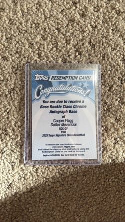 Cooper Flagg 2025 Topps Chrome Rookie Auto Redemption