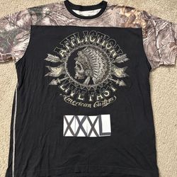 Affliction t-shirt Realtree black camo tee