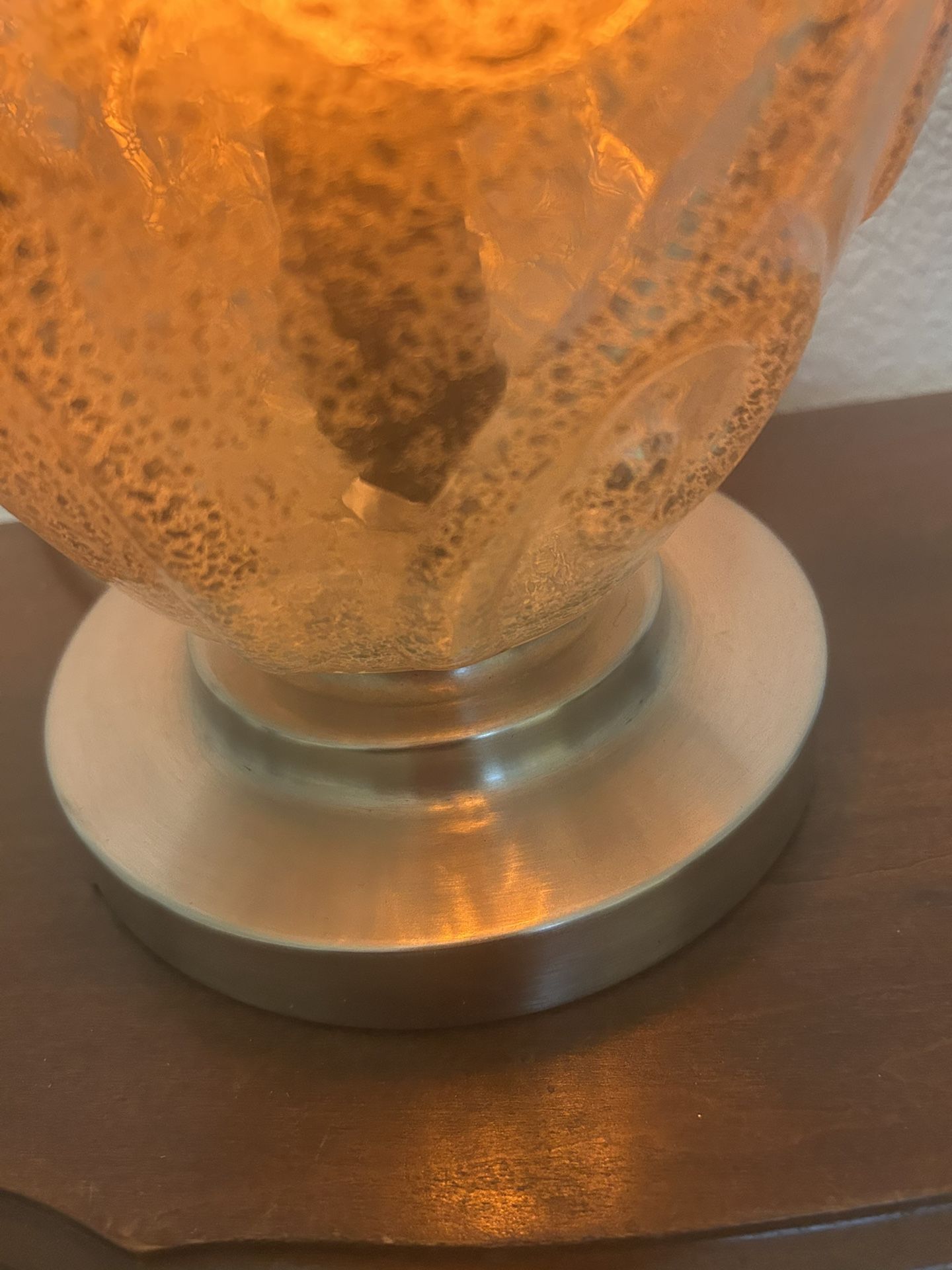 AMBER SWIRL GLASS LAMP