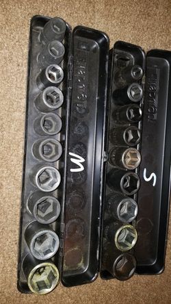 Pittsburgh 1/2" drive Impact Sockets. $15 each $25 for both sets.