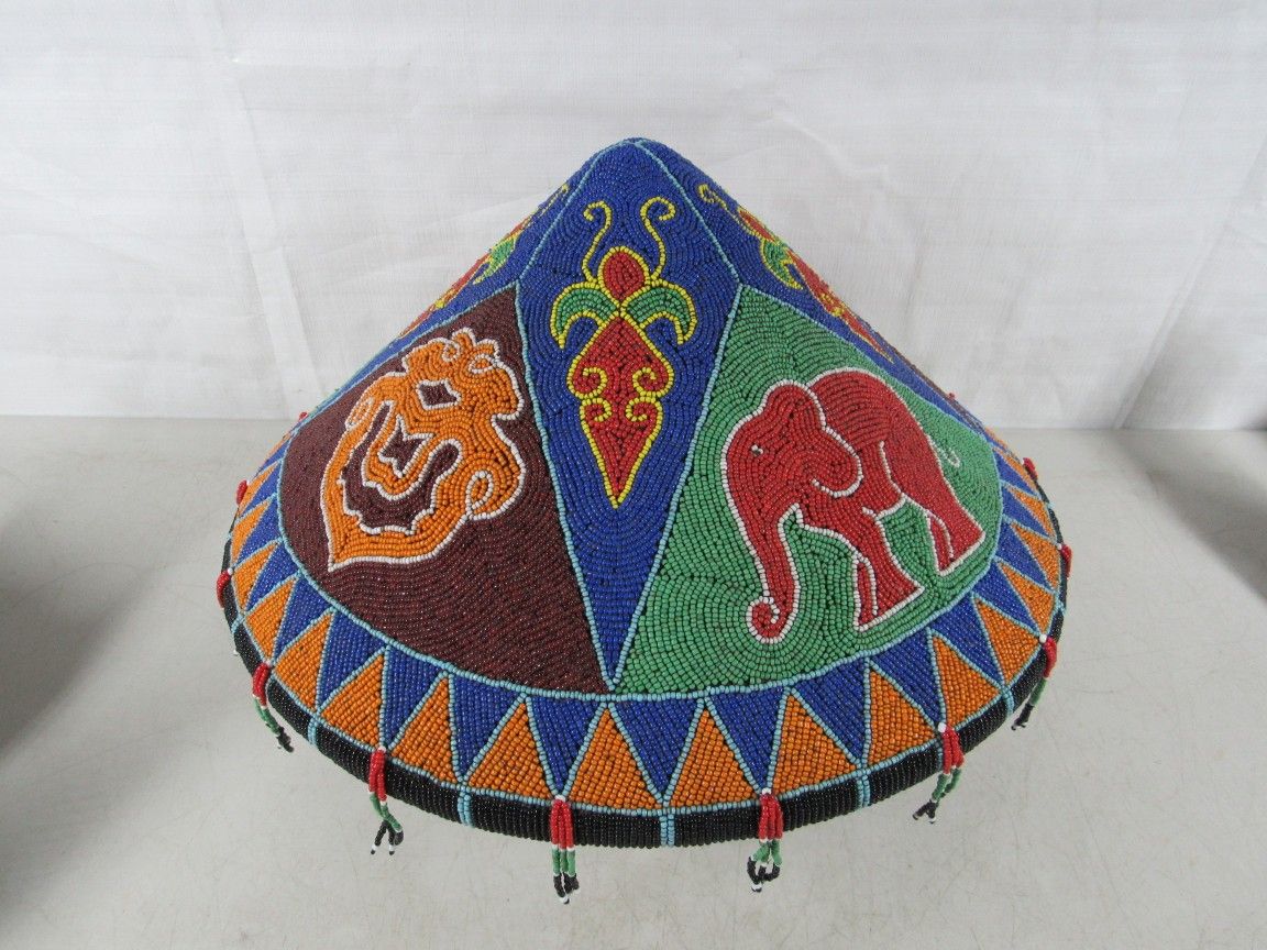 Sumatra Indonesian Traditional Hand Crafted Beaded Ceremonial Hat
