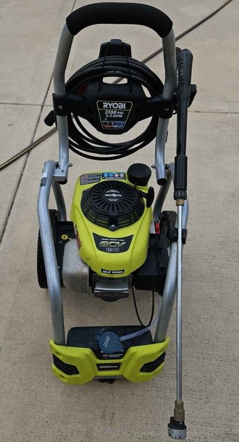 Ryoby 3100PSI Honda GCV190 engine, New Pump, 5 In One Nozzle, Idle Down Technology