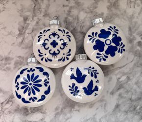Talavera Inspired Plastic Ornaments 