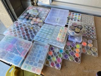 Large Lot of Craft Glitter and Nail Art Supplies