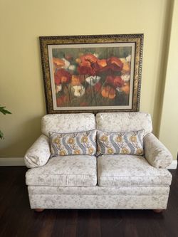 Beautiful Framed Novak Signed Poppy Flower Painting- Large Wall Art