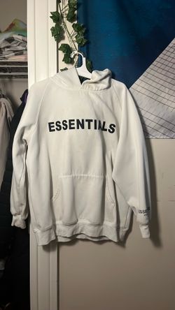 essentials white hoodie size medium