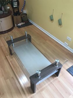 Modern Coffee Table (wood, steel, glass)