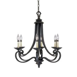 Designers Fountain 9036-NI Barcelona Chandelier, 6-Light, Black