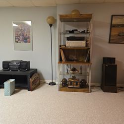 Entertainment Stand ,4 Shelves And record Compartment