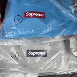 Supreme FW25 Box Logo Hoodie Bogo Cyan Grey Men Small Nike Jordan 11 Gamma Black Cat