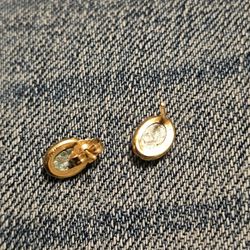 Gold Opal Oval Earings *vintage*