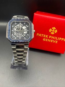 Patek Designer Watch Nautilus Skeleton Open Heart *Box Included*