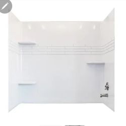 ✨️ $290 W5496  El Mustee Topaz 30 In. X 60 In. 3-Piece Direct To Stud Tub Surround In White imp