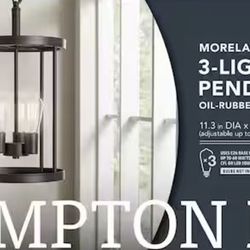 Hampton Bay Moreland 3-Light Oil-Rubbed Bronze Pendant - New in Box - Birdcage Design, 60W Max