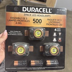 New! Duracell 3 pack led headlamps