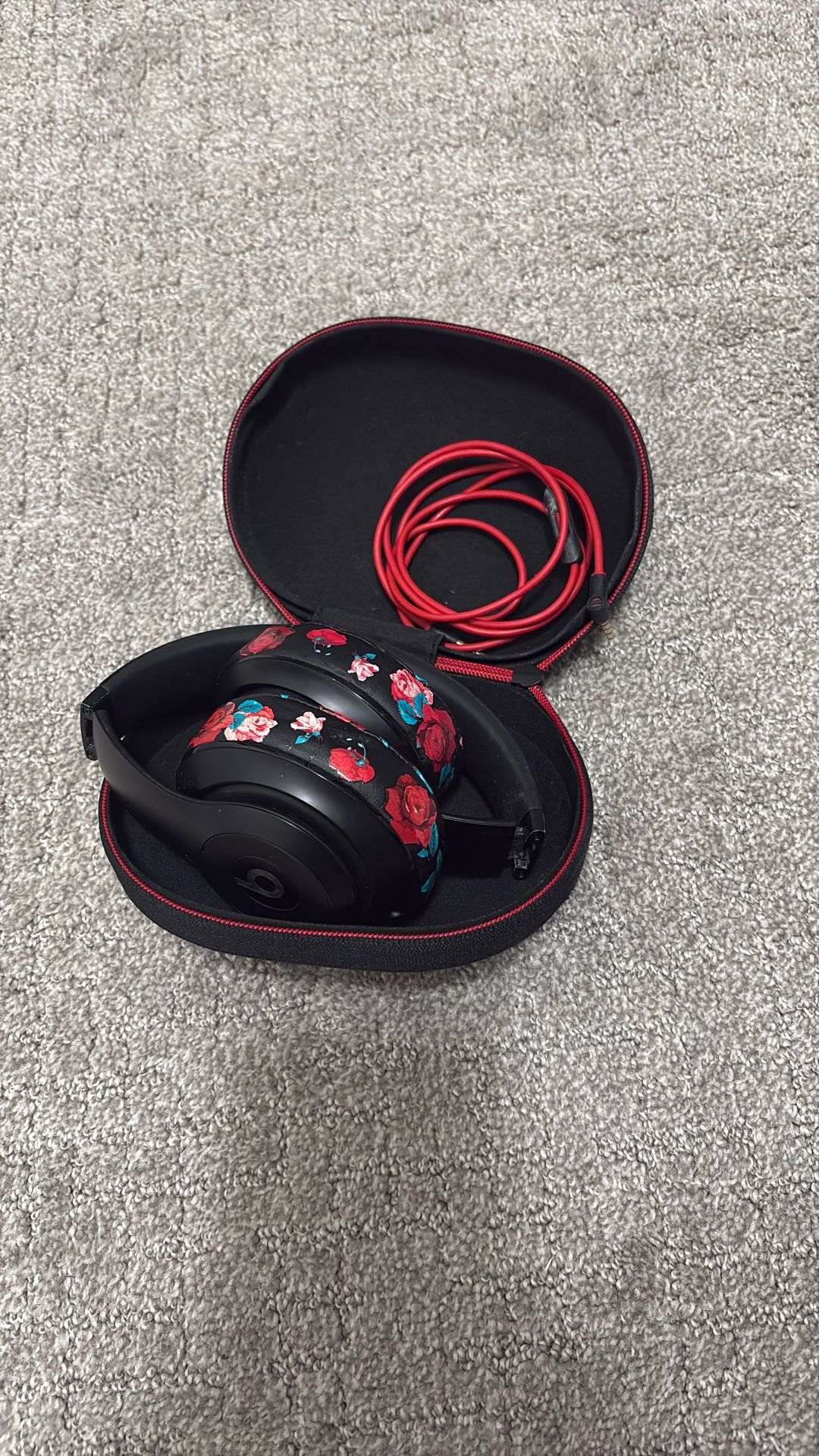 Beats Studio3 Wireless Over-Ear Headphones in a floral design,