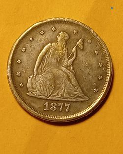 US 1877 Twenty Cents Liberty Seated Modern Restrike Coin / Token.