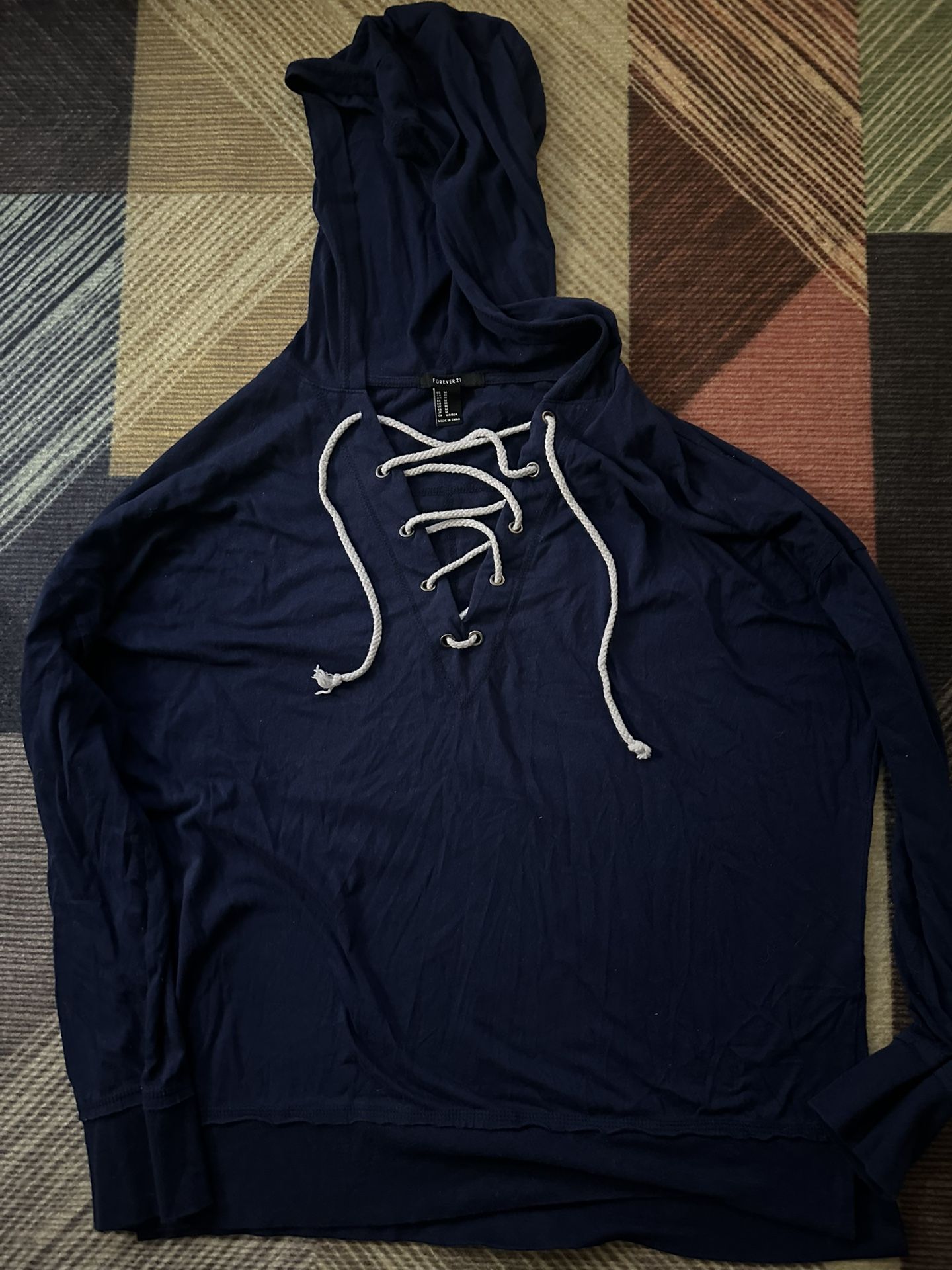 Casual blue hoodie jacket