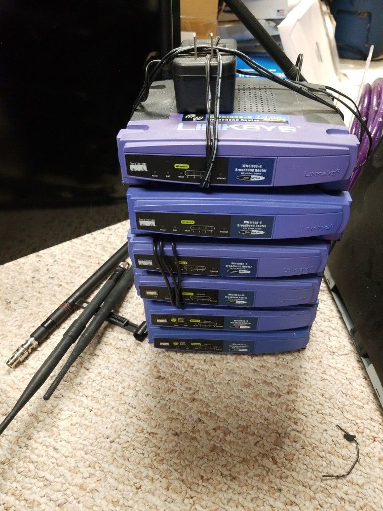 Lot Of 5 Linksys Wrt54g Routers