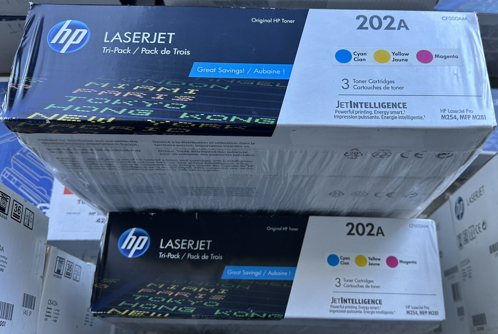 HP 202A Cyan, Magenta, Yellow Toner Cartridges (3 Pack)