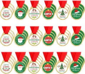 60-Pack Christmas Award Medals – Santa Holiday Winner Medals for Kids & Adults, 6 Styles, Fun Xmas Party Prizes