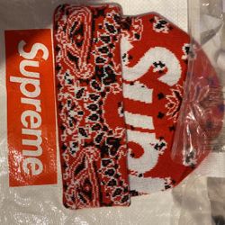 Supreme Big Logo Bandana Beanie 