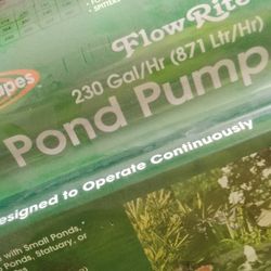 230 Gallon Pond Pump. Brand New Never Opened