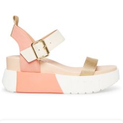 New Steve Madden Pastry Blush Multi Flat Platform Sandal $99.95