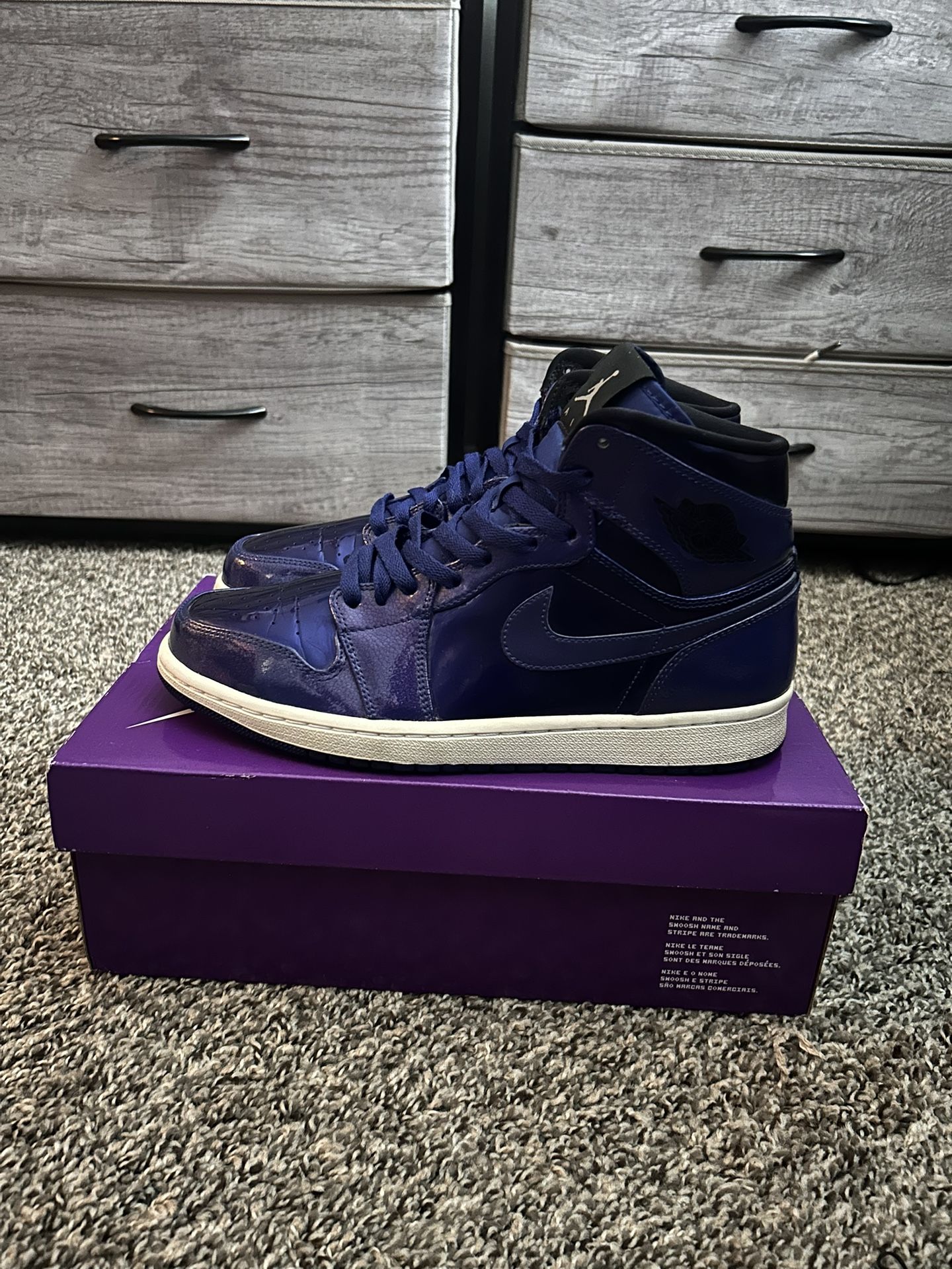 $70 Nike Air Jordan Retro 1 Mid “ Anti Gravity Machine “ - Purple (men Size 10 Women Size 11.5)
