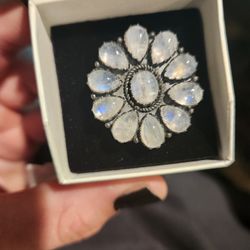 Moonstone Floral Ring