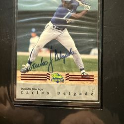 1992 Classic Best Carlos Delgado Autograph Minor League Autogra.  COA ENCASED IN A FLIP FOLDER.   
