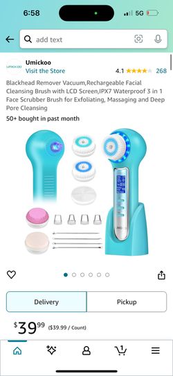 Umickoo Blackhead Remover Vacuum,Rechargeable Facial Cleansing Brush with LCD Screen