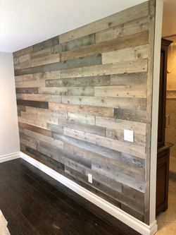 Reclaimed wood accent walls