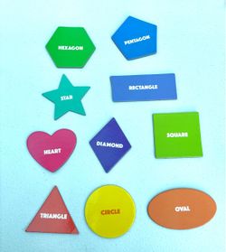 Magnetic 2D shapes-NEW-math, teacher, Classroom, colors, art, crafts