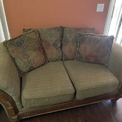 Beige love couch/ Love Seat 