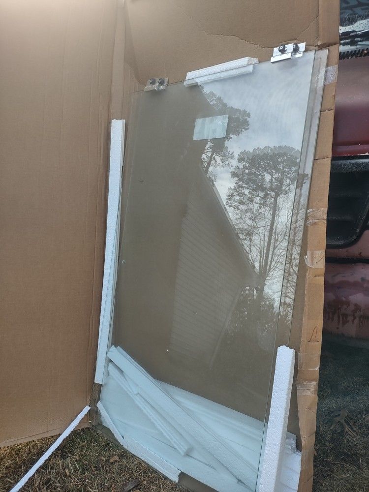 60inch Sliding Shower Door Clear/Chrome Doors only no hardware