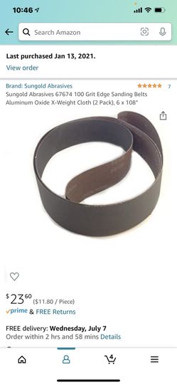 6”x 108” Sanding Belt 100 Grit
