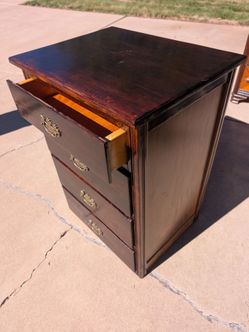 Solid wood 4 drawer nightstand