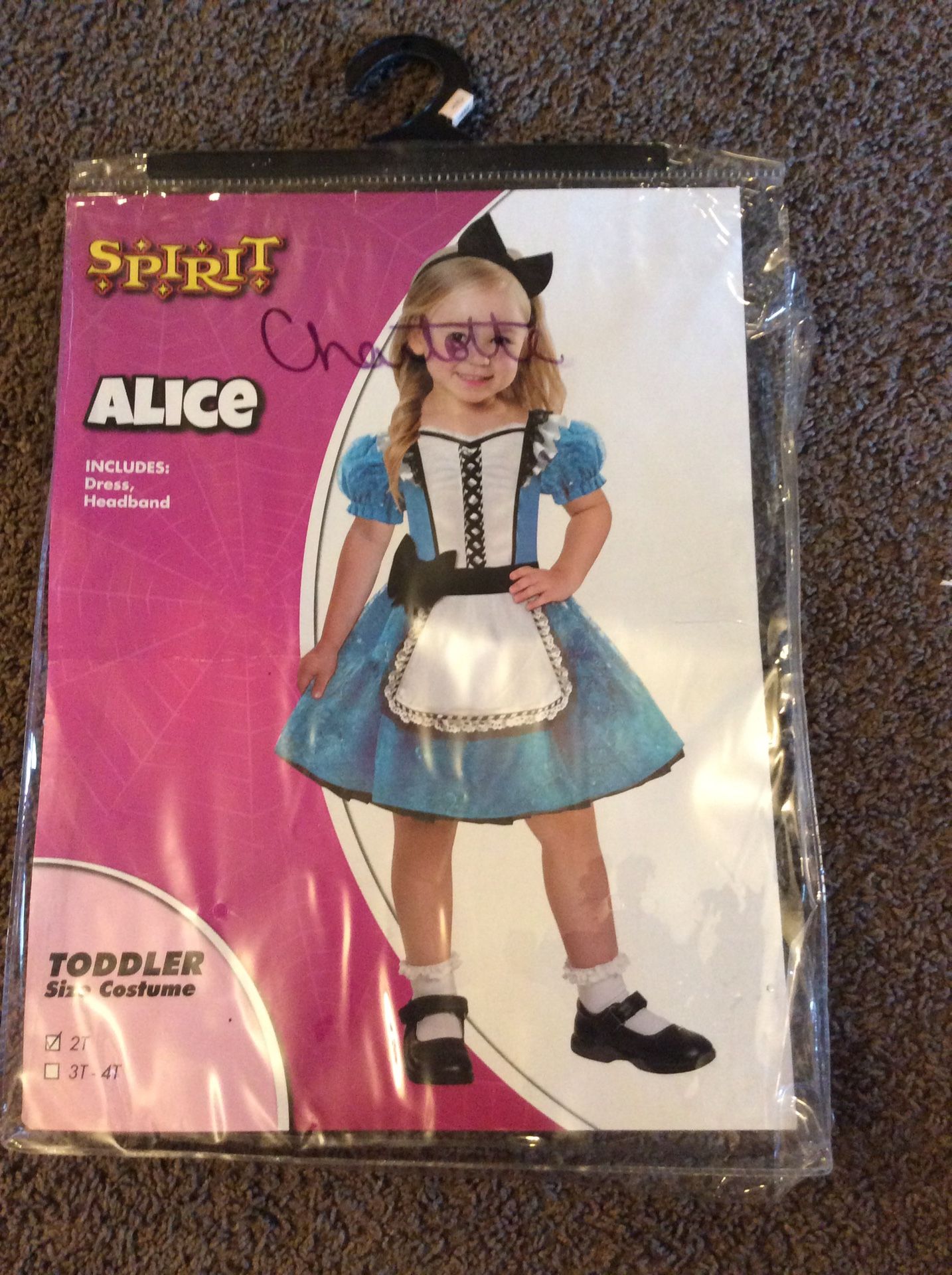 Alice kids Halloween costume size 2T includes Dress and headband