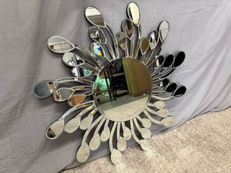 Modern Floral Sunburst Wall Mirror