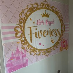 Princess backdrop 5 Year Old Birthday Balloon Arch Decor